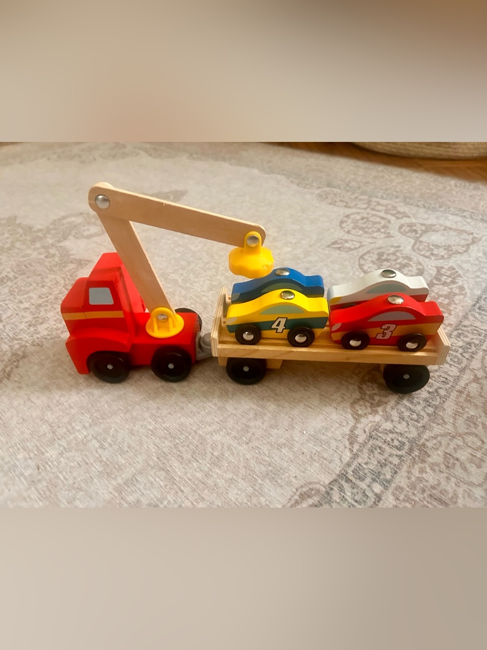 Melissa and Doug Toy Car Carrier with Race Cars